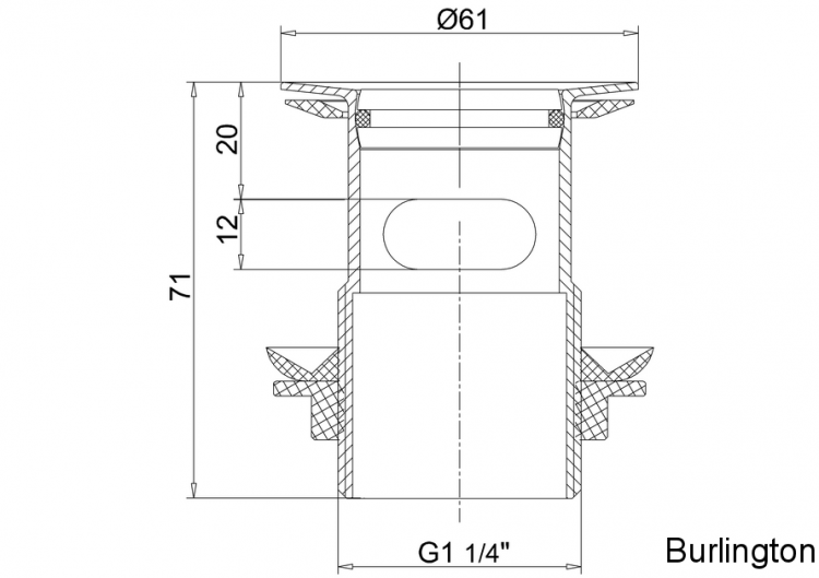 Слив для раковины, никель