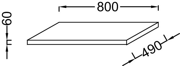 Столешница 80 см, без отверстия, темный камень, меламин с эффектом ламинации Jacob Delafon TERRACE EB1193-N06