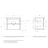 База под раковину подвесная с двумя выкатными ящиками Cezares KRAFT 39-600/390-2C-SO-CG