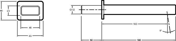 Настенный излив для ванны Jacob Delafon STRAYT E37344-CP