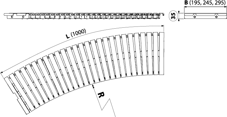 Решетка для бассейна радиальная без антискользящей поверхности Alcadrain AP2-R