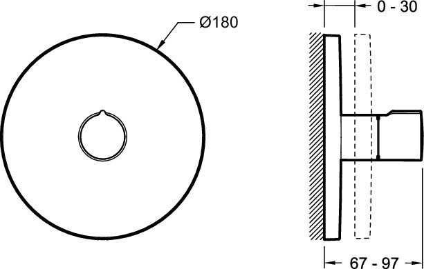 Встраиваемый переключатель на 3 выхода Jacob Delafon MODULO E19032-CP