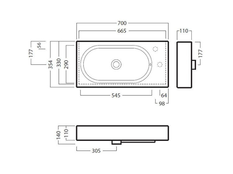 Раковина Hatria Area 70 YOW9