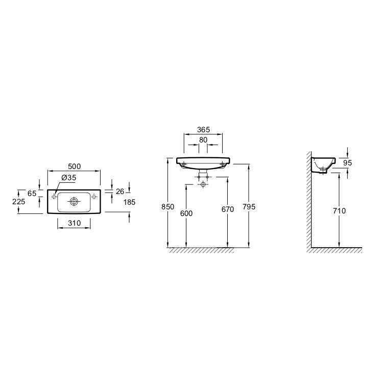 Раковина Jacob Delafon Odeon Up 50 E4701R-00