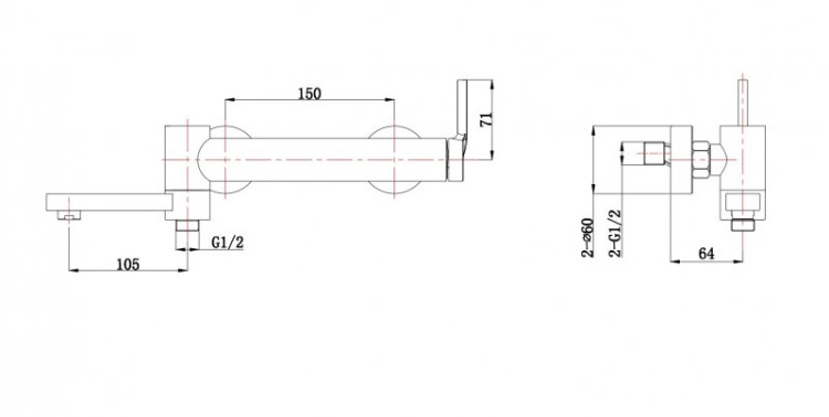 Смеситель для ванны и душа с поворотным изливом Cezares ETN-VASM-IN
