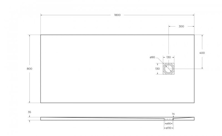 Поддон из искусственного мрамора,белый BelBagno TRAY-MR-UNO-AH-120/80-35-W-CR