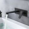 Смеситель для раковины настенный (внешняя и скрытая часть) Aquatek, матовый черный AQ1213MB ОБЕРОН