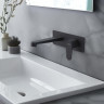 Смеситель для раковины настенный (внешняя и скрытая часть) Aquatek, матовый черный AQ1213MB ОБЕРОН