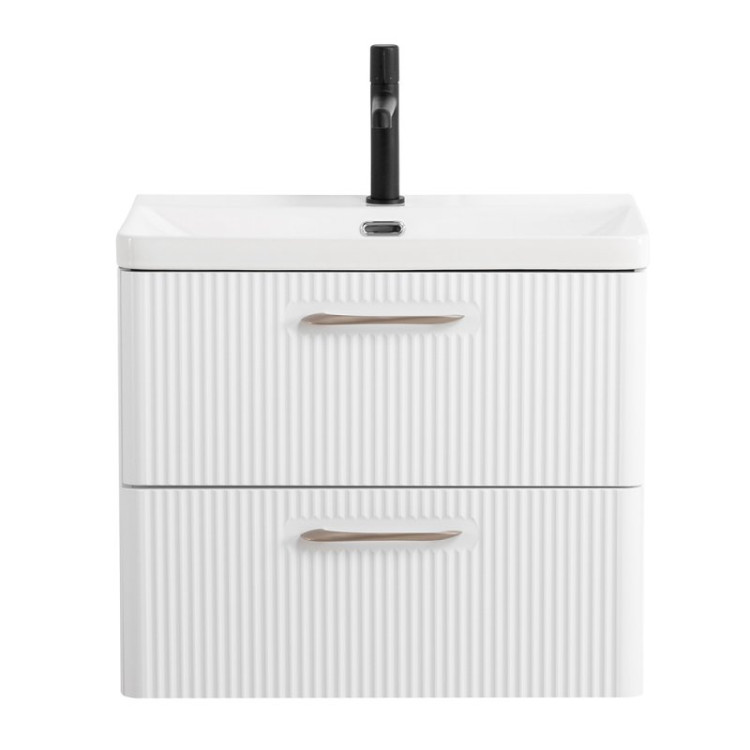 База под раковину подвесная с двумя выкатными ящиками 606x423x500 BelBagno DUE-600-2C-SO-BM-P