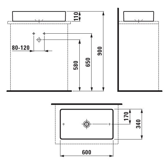 Раковина-чаша Laufen Living Square 60 8.1143.4