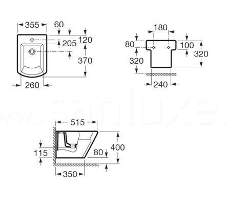 Биде Roca Hall 357625000 подвесное