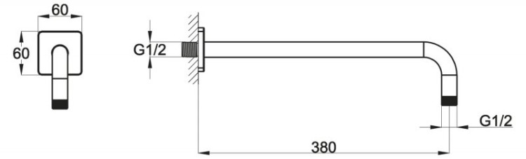 Излив для душа BelBagno CAR-DAT-CRM