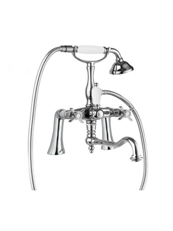 Смеситель на борт ванны с поворотным изливом и ручным душем Cezares LORD-PBV2-02-Bi