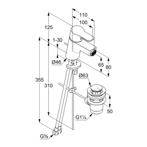 Смеситель для биде Kludi Pure&Easy 375339165