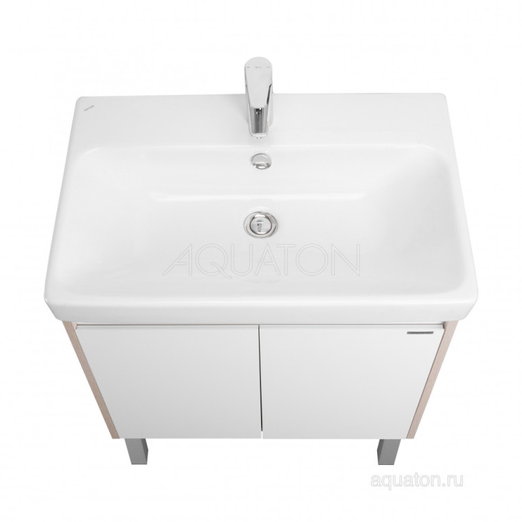 Тумба под раковину AQUATON Сканди Doors 70 белый глянец, дуб верона, 1A278901SDB20
