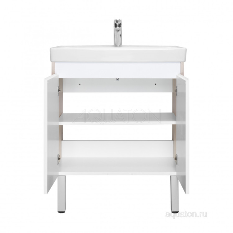 Тумба под раковину AQUATON Сканди Doors 70 белый глянец, дуб верона, 1A278901SDB20