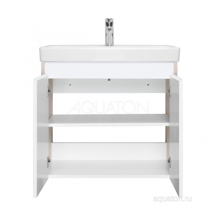 Тумба под раковину AQUATON Сканди Doors 70 белый глянец, дуб верона, 1A278901SDB20