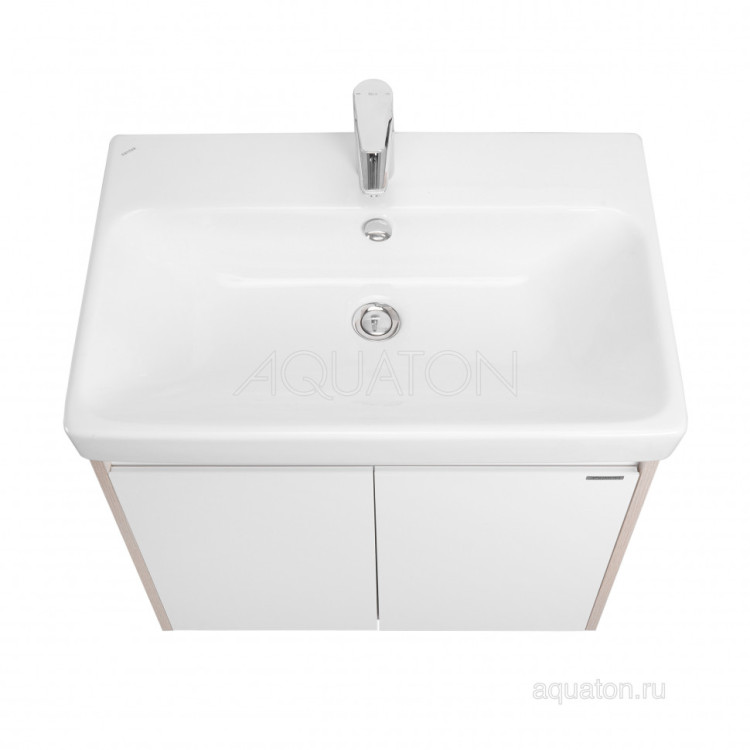 Тумба под раковину AQUATON Сканди Doors 70 белый глянец, дуб верона, 1A278901SDB20