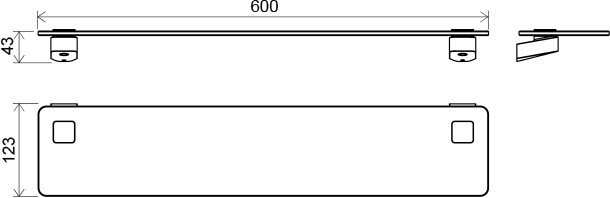 Стеклянная полка Ravak 10° X07P332