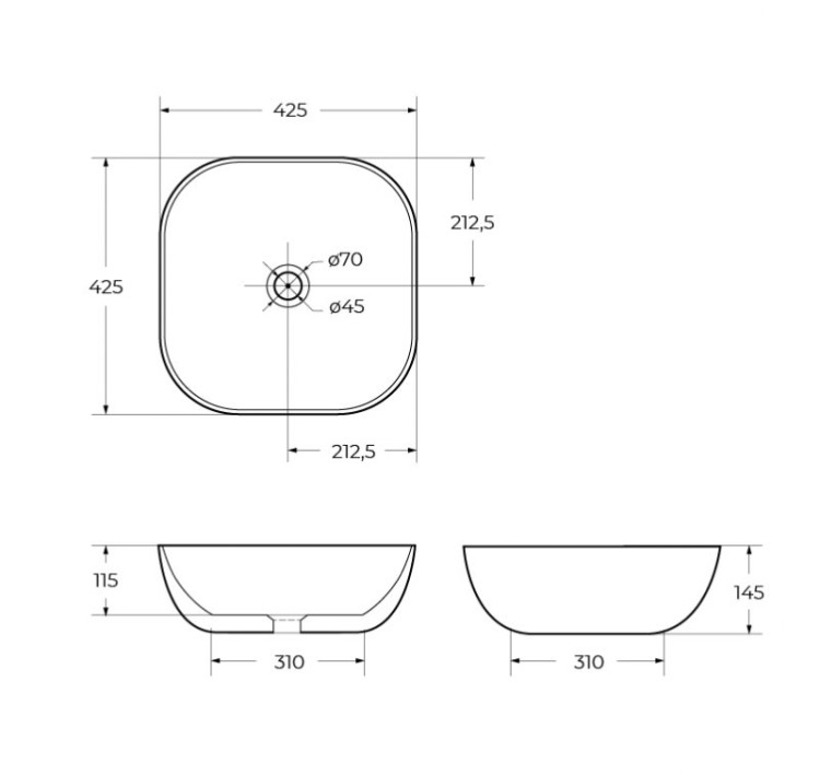 Раковина накладная керамическая BelBagno BB1301