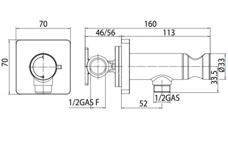 Гигиенический душ Bossini Cube Brass E38001B.030