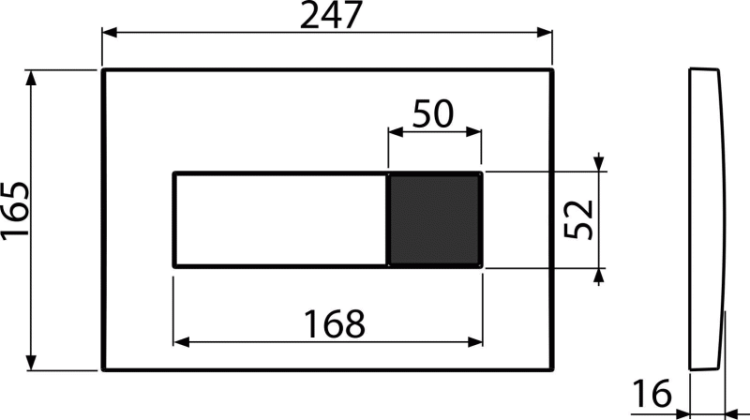 Сенсорная кнопка управления для скрытых систем инсталляции, белый (подключение к сети) Alcadrain M370S-SLIM