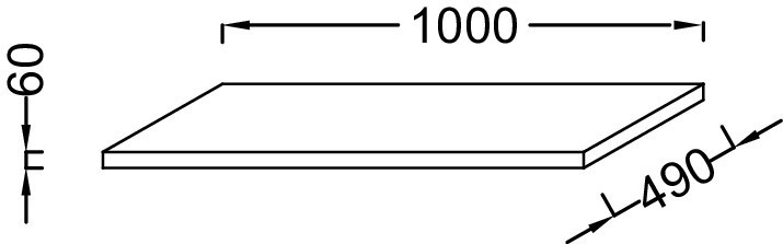 Столешница 100 см, без отверстия, светло-серый меламин с эффектом ламинации Jacob Delafon TERRACE EB1194-N05