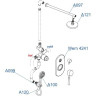 WasserKRAFT A16421 Встраиваемый комплект для душа с верхней душевой насадкой и лейкой
