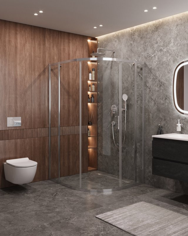 Душевой уголок MOLVENO-RH-11 Cezares MOLVENO-RH-11-120/110-C-BORO-IV