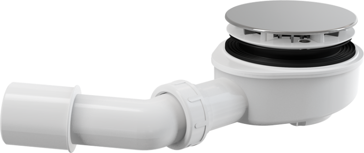 Сниженный сифон для душевого поддона, хром Alcadrain A491CR