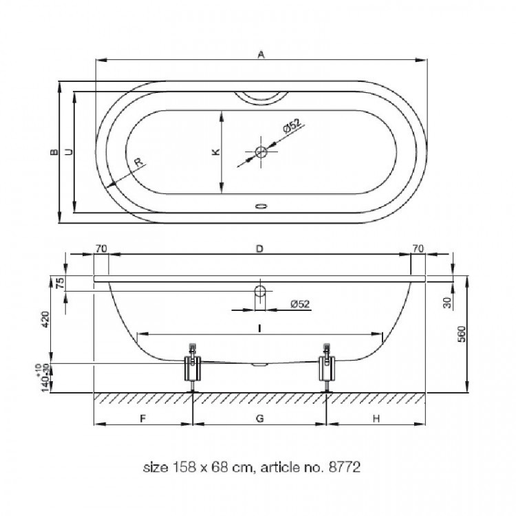 Стальная ванна Bette Starlet Flair Oval 168х73 8773-000 AR