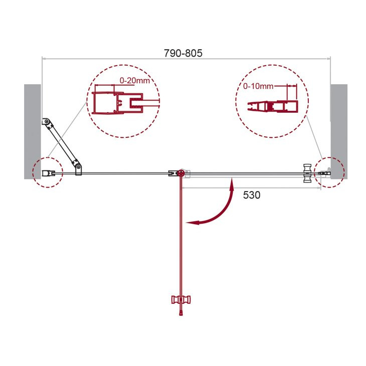 Душевая дверь в нишу BELBAGNO ETNA-B-12 Cezares ETNA-B-12-60/20-C-Cr