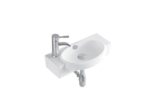 Раковина подвесная угловая Aquatek AQ5329-00 510*275*130 мм , смеситель слева