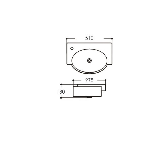 Раковина подвесная угловая Aquatek AQ5329-00 510*275*130 мм , смеситель слева