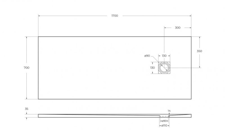 Поддон из искусственного мрамора,белый BelBagno TRAY-MR-UNO-AH-120/80-35-W-BO