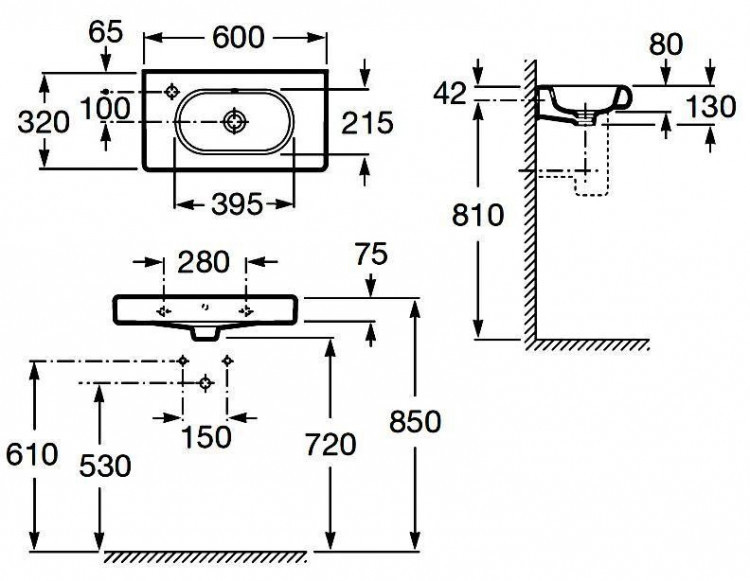 Раковина Roca Meridian 60 32724X000 L