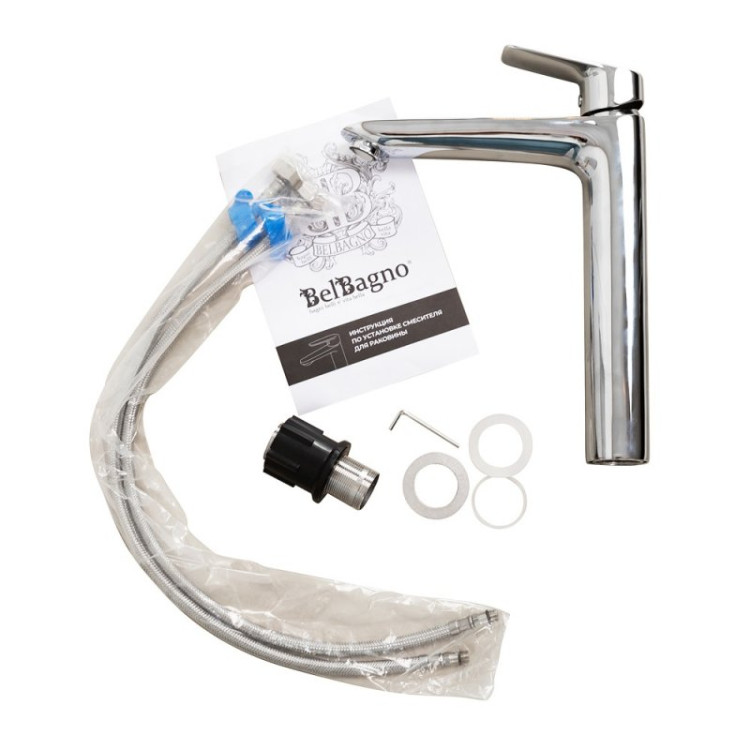 Смеситель для накладной раковины без донного клапана Cezares DUE-LMC-CRM-W0