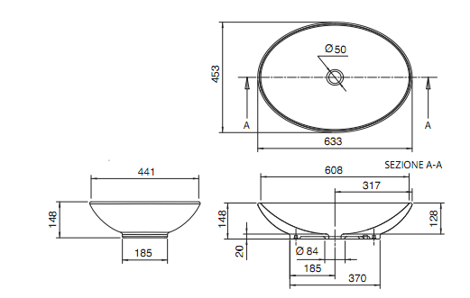 Раковина Scarabeo Thin-Line 8045