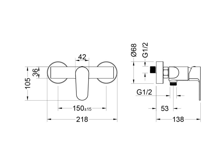 Смеситель для душа Aquatek AQ1260CR ОБЕРОН