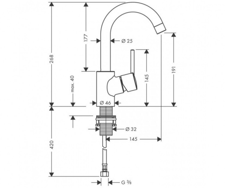 Смеситель для раковины Hansgrohe Talis S 32070000
