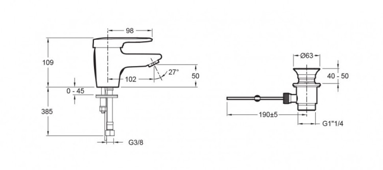 Смеситель для раковины Jacob Delafon Kandel E660RU-CP