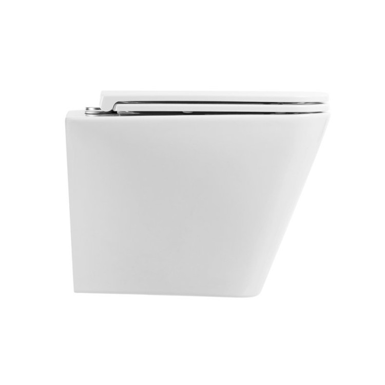 Унитаз подвесной безободковый, с сиденьем дюропласт soft close Cezares BB520CHR/SC