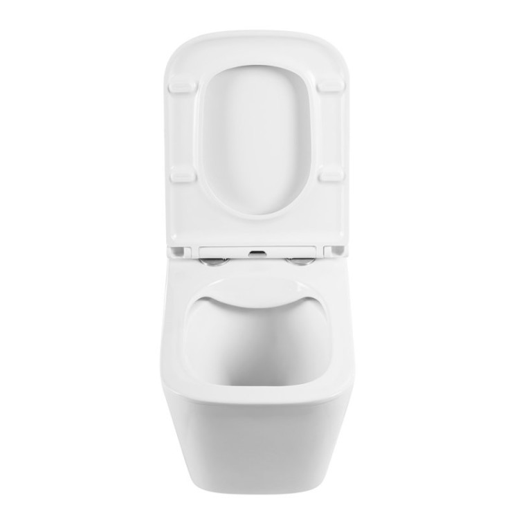 Унитаз подвесной безободковый, с сиденьем дюропласт soft close Cezares BB520CHR/SC