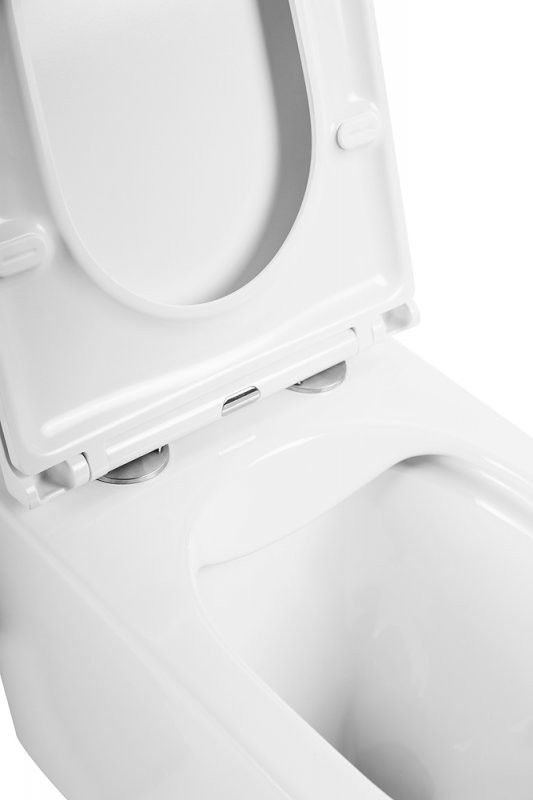 Унитаз подвесной безободковый, с сиденьем дюропласт soft close Cezares BB520CHR/SC