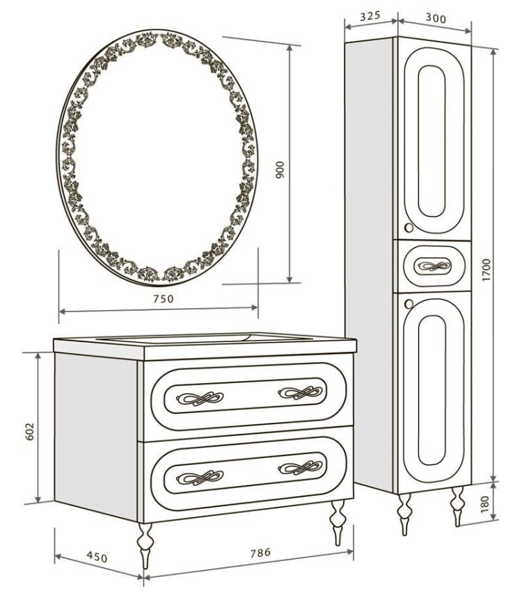 Шкаф пенал 1MarKa Joli 30