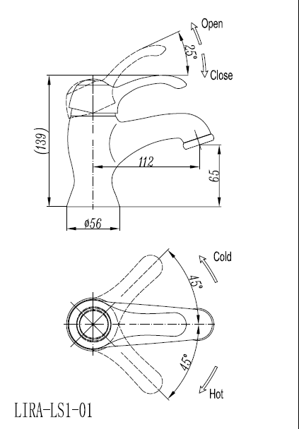 Смеситель для раковины Cezares LIRA-M-LS1-02