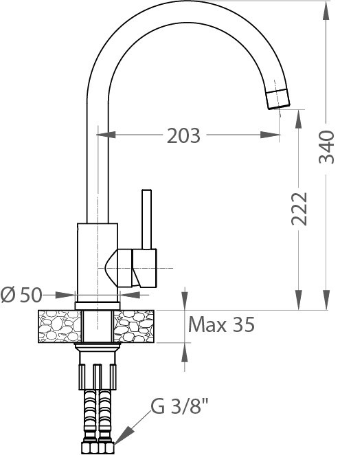 Смеситель для мойки ALVEUS GENESIS  KATI G55 BEIGE