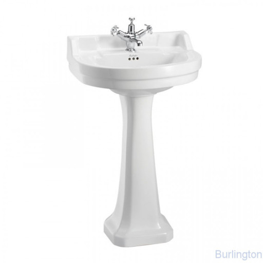 Раковина 56 см на 1 или 2 отверстия с пьедесталом