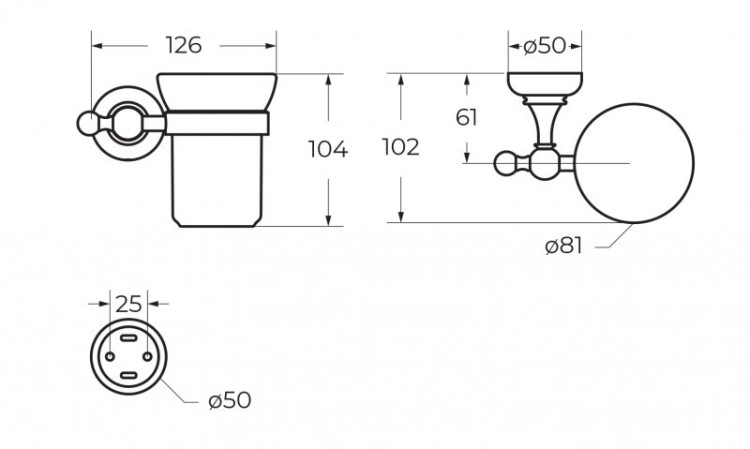Стакан подвесной Cezares APHRODITE-TUMS-03/24-Sw