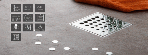 Точечный трап 150х150 мм Confluo Standard Drops 3 Mask , металл с перфорацией Drops (Капли), с рамкой PESTAN 13000078